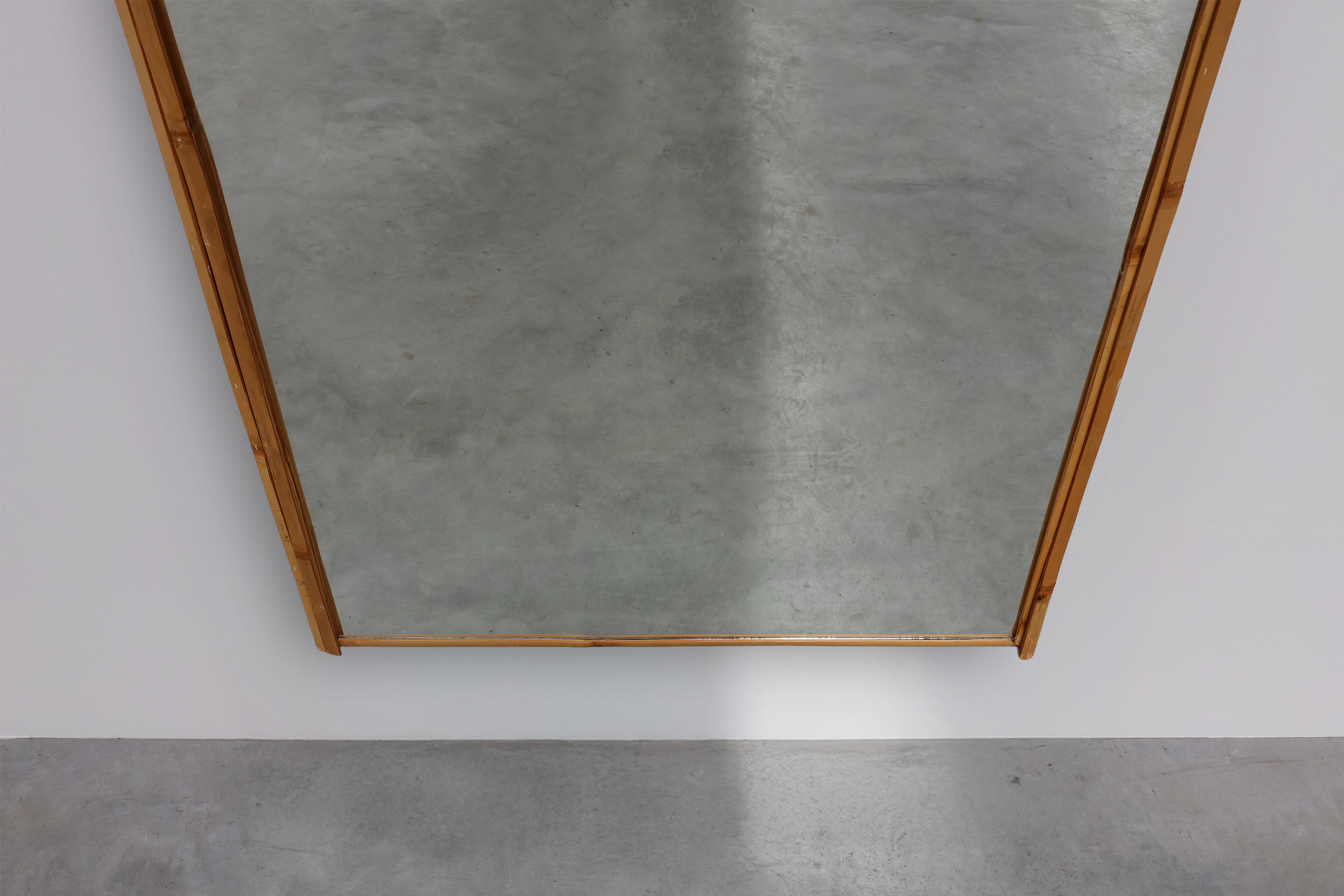 Large Vintage seventies Ibiza style rectangular mirror with bamboo frame thumbnail